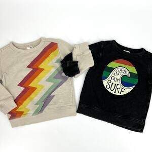 Gymboree Size 2T Lot of Two Sweatshirts Rainbow Surf Pride